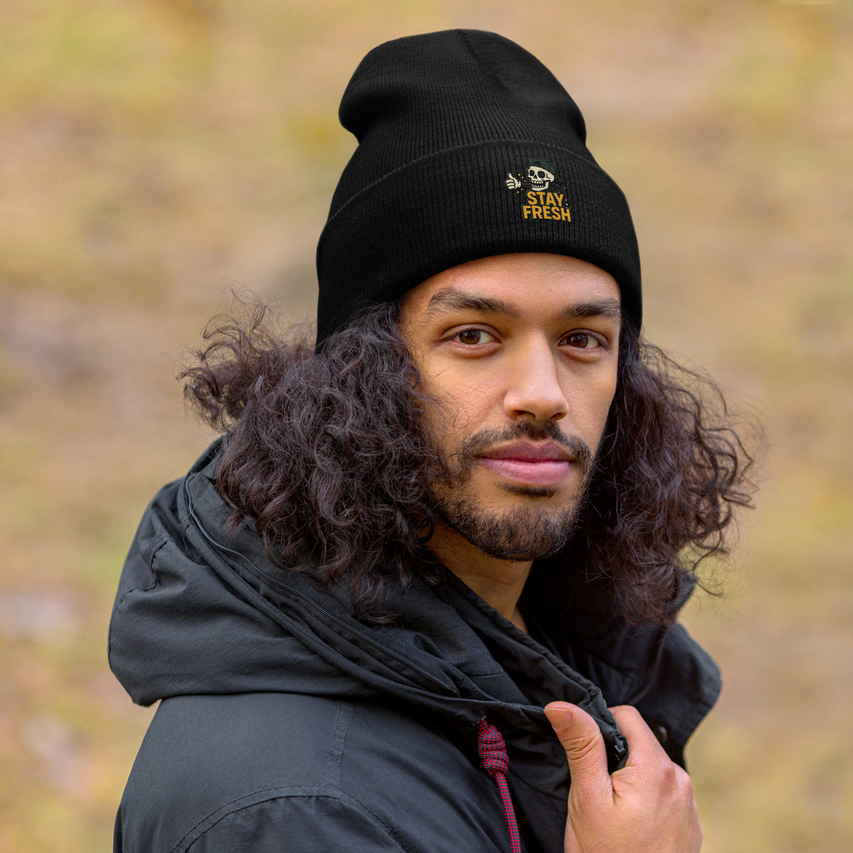 Beanie – Stay Fresh – Schwarz – Vorderansicht