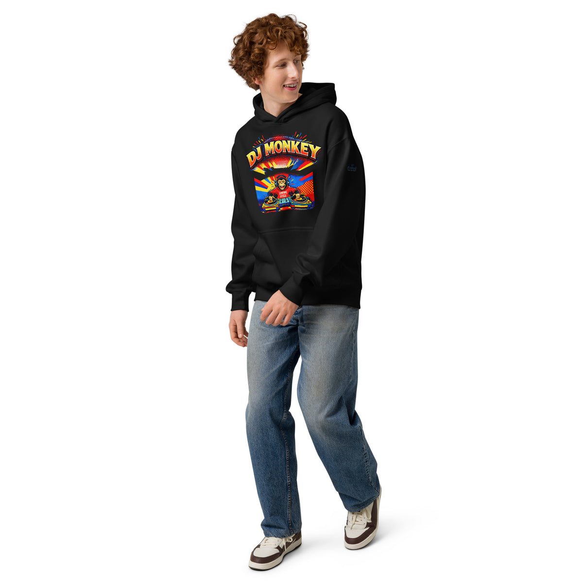 Boxy-Hoodie – DJ Monkey – vue de face
