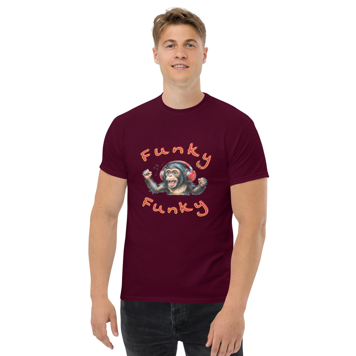 T-Shirt – Monkey Music II – Kastanienbraun – Vorderansicht