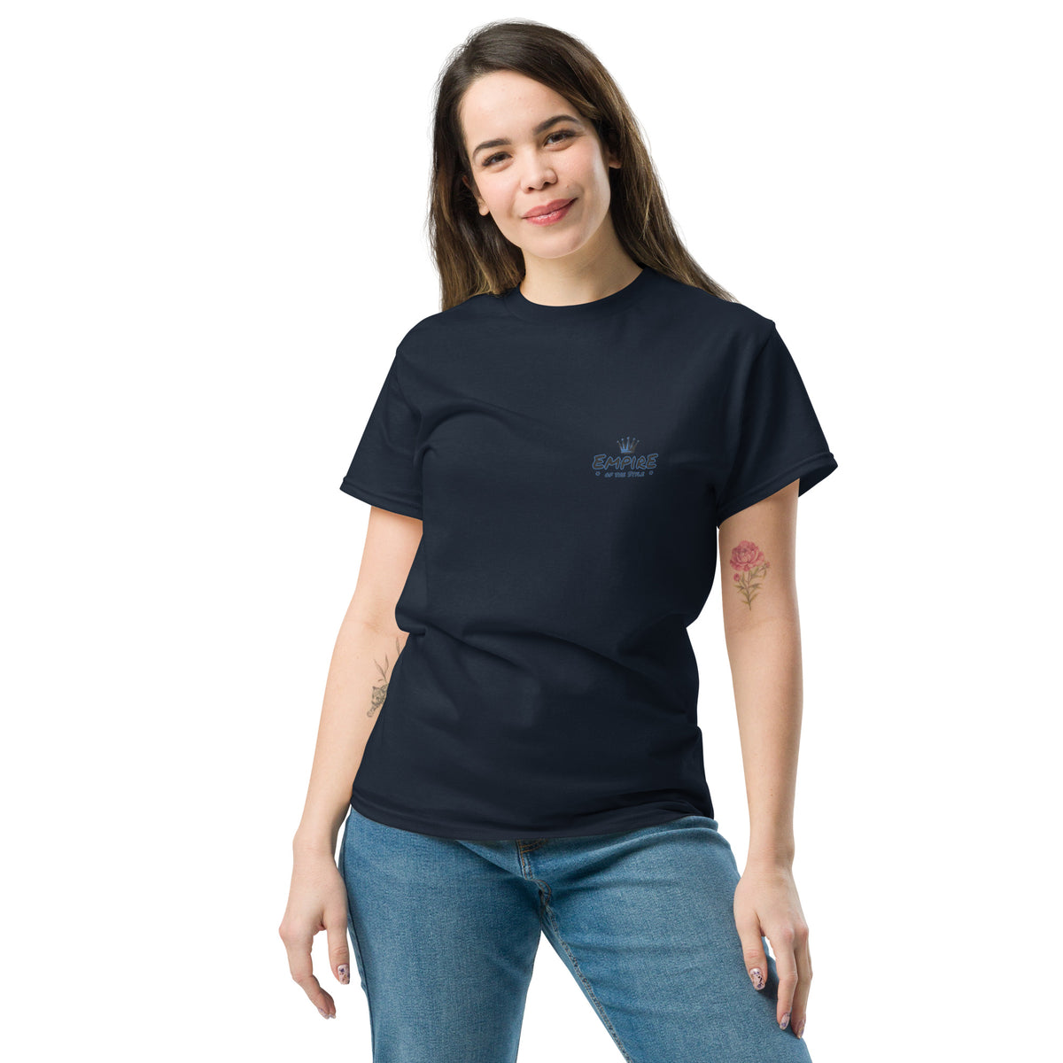 T-shirt imprimé au dos – Cassette audio I – bleu marine – vue de face