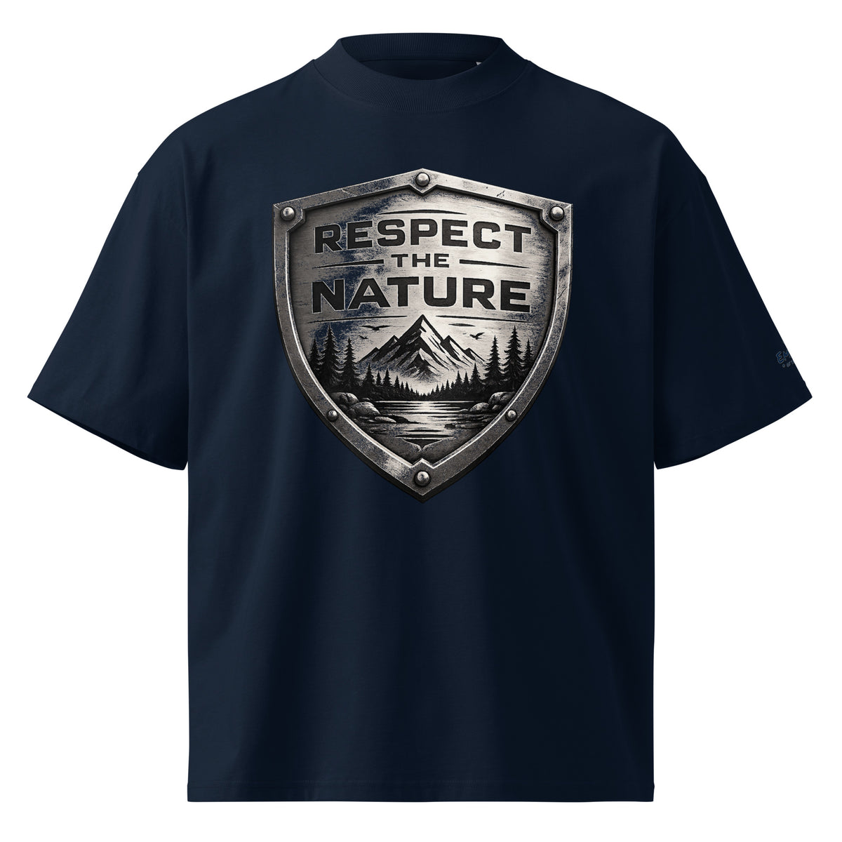 Oversized Bio-T-Shirt – Respect the Nature – French Navy – Vorderansicht