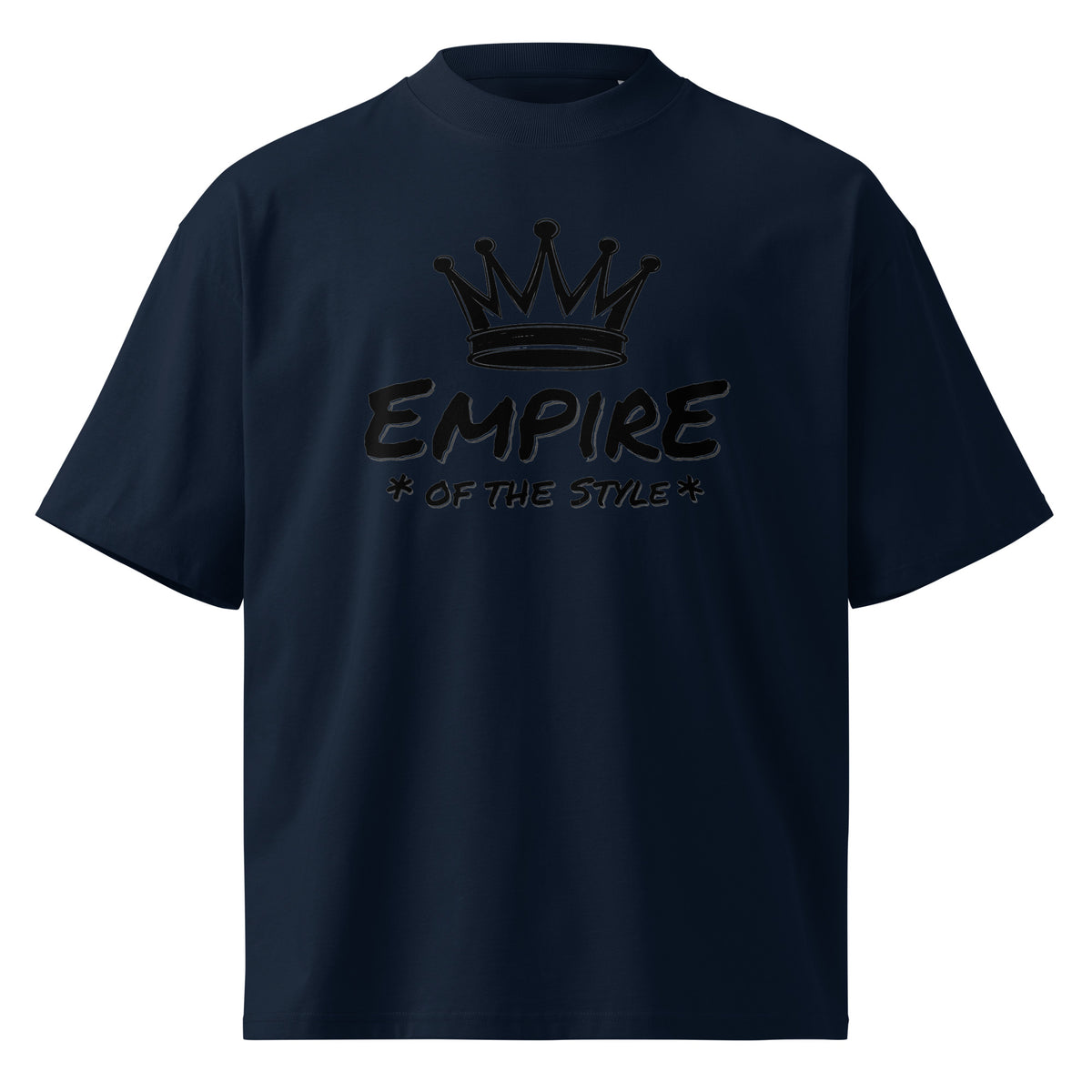 T-shirt oversize en coton bio – Empire du Style – bleu marine français – vue de face