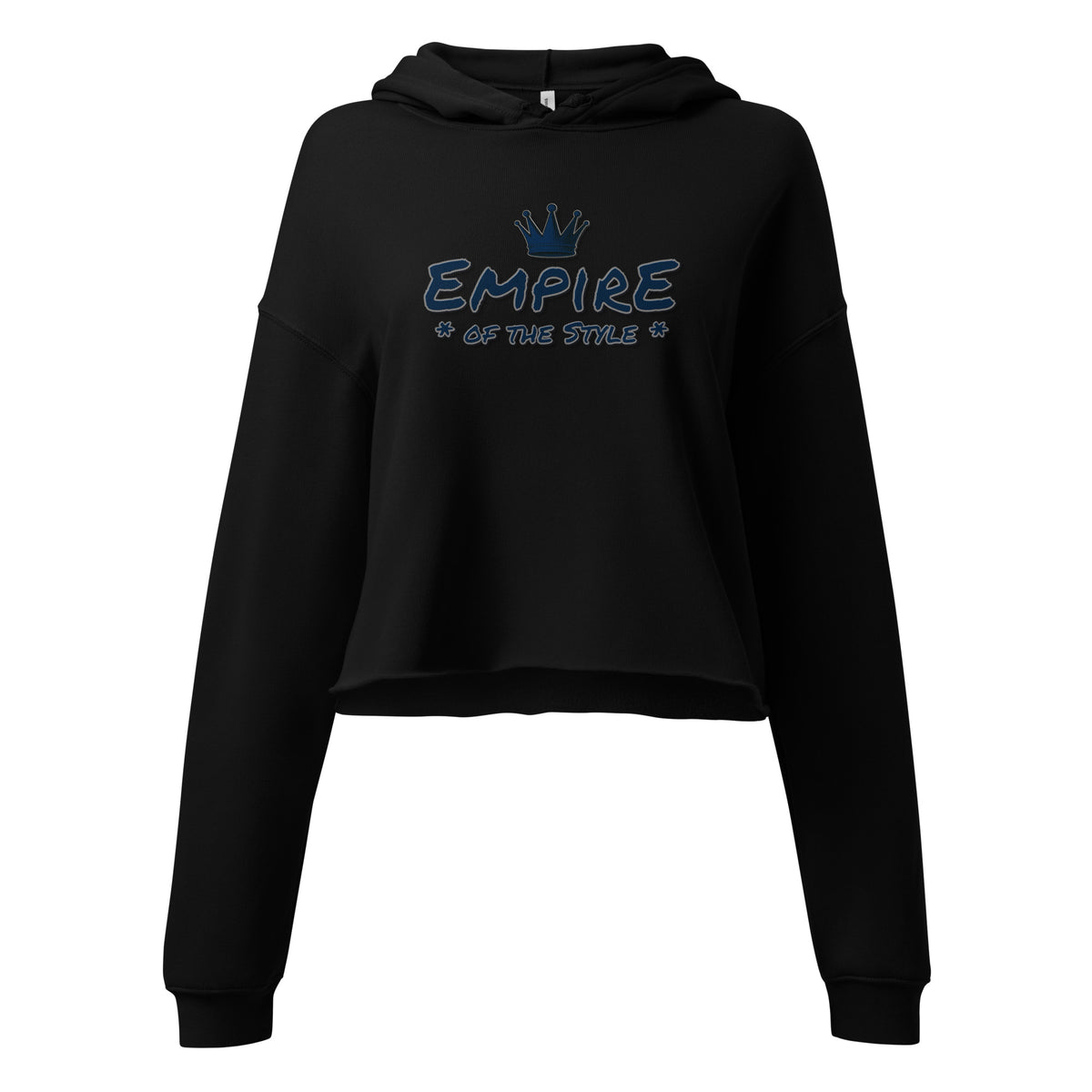Crop-Hoodie – Empire of the Style – Schwarz – Vorderansicht