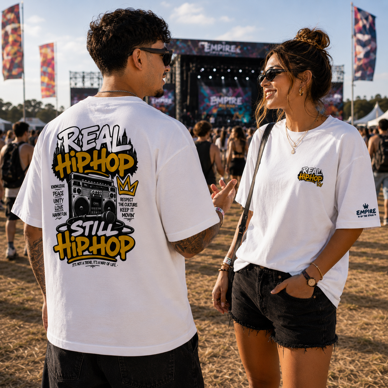 REAL HIP HOP STILL HIP HOP - Oversized Bio Tee