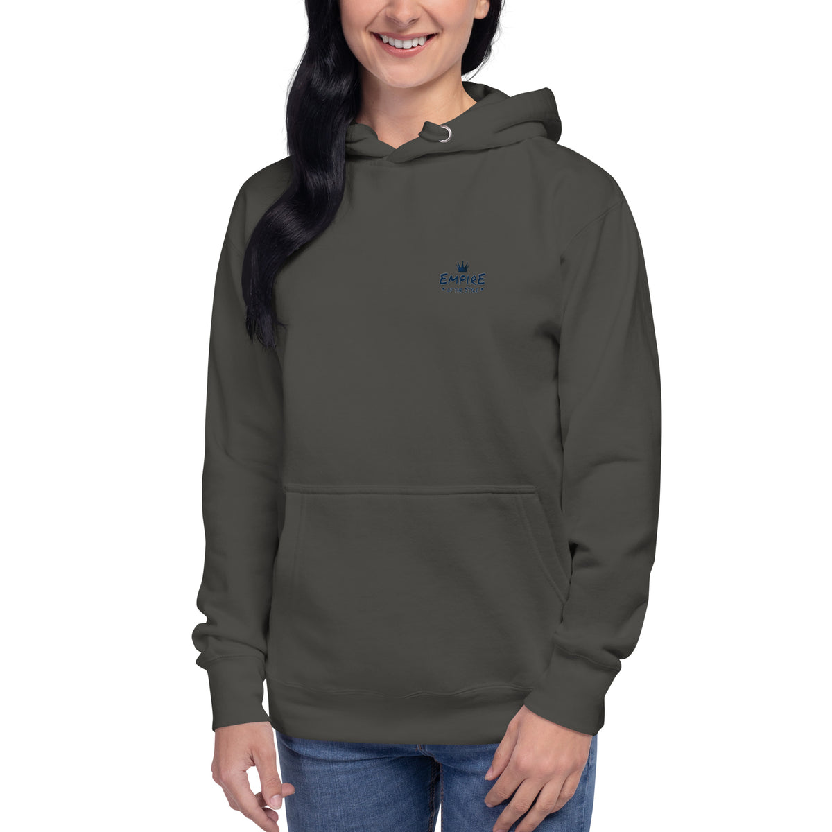 Hip-Hop Hoodie – Backprint – Vintage Schwarz – Vorderansicht