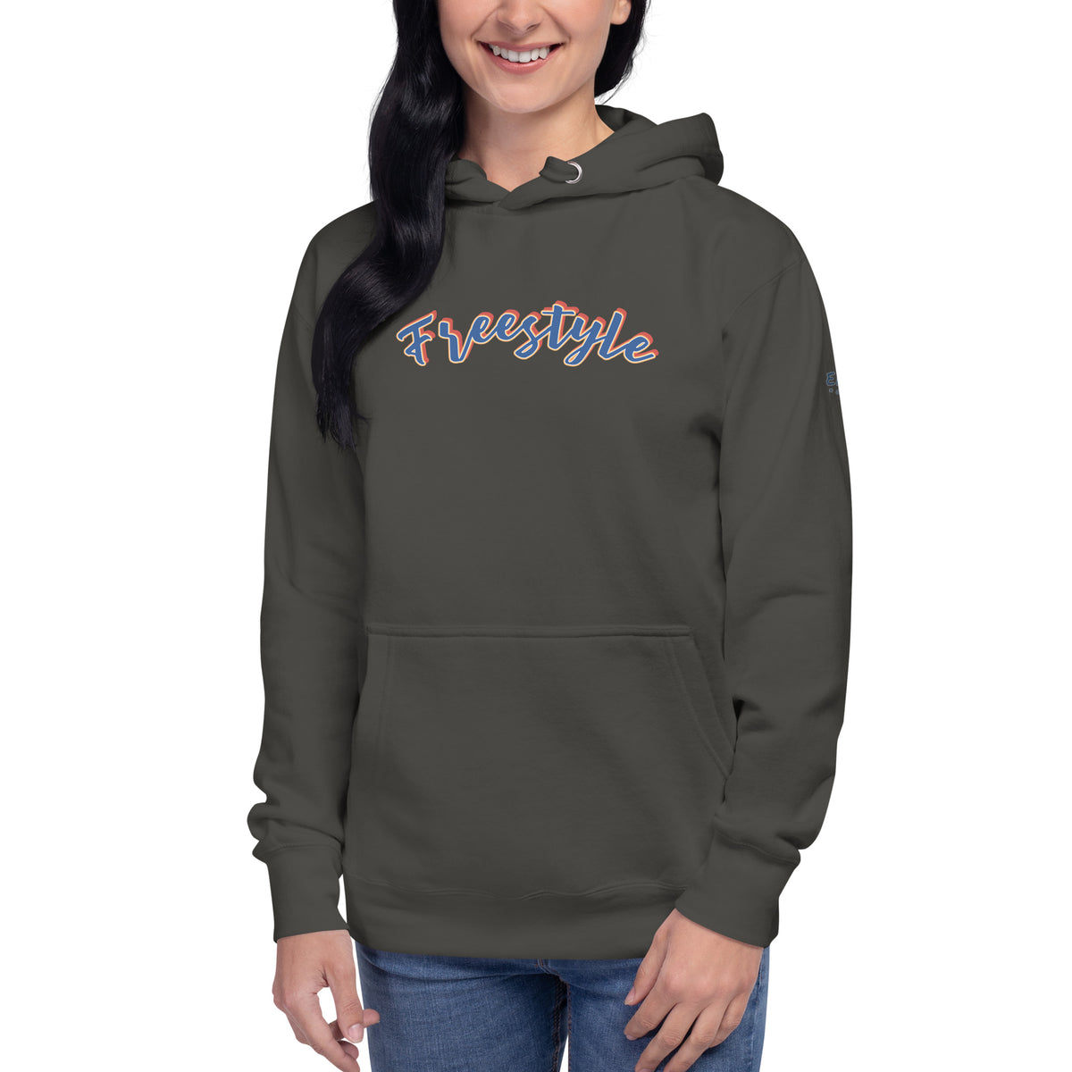 Hoodie – Freestyle – Vintage Schwarz – Vorderansicht