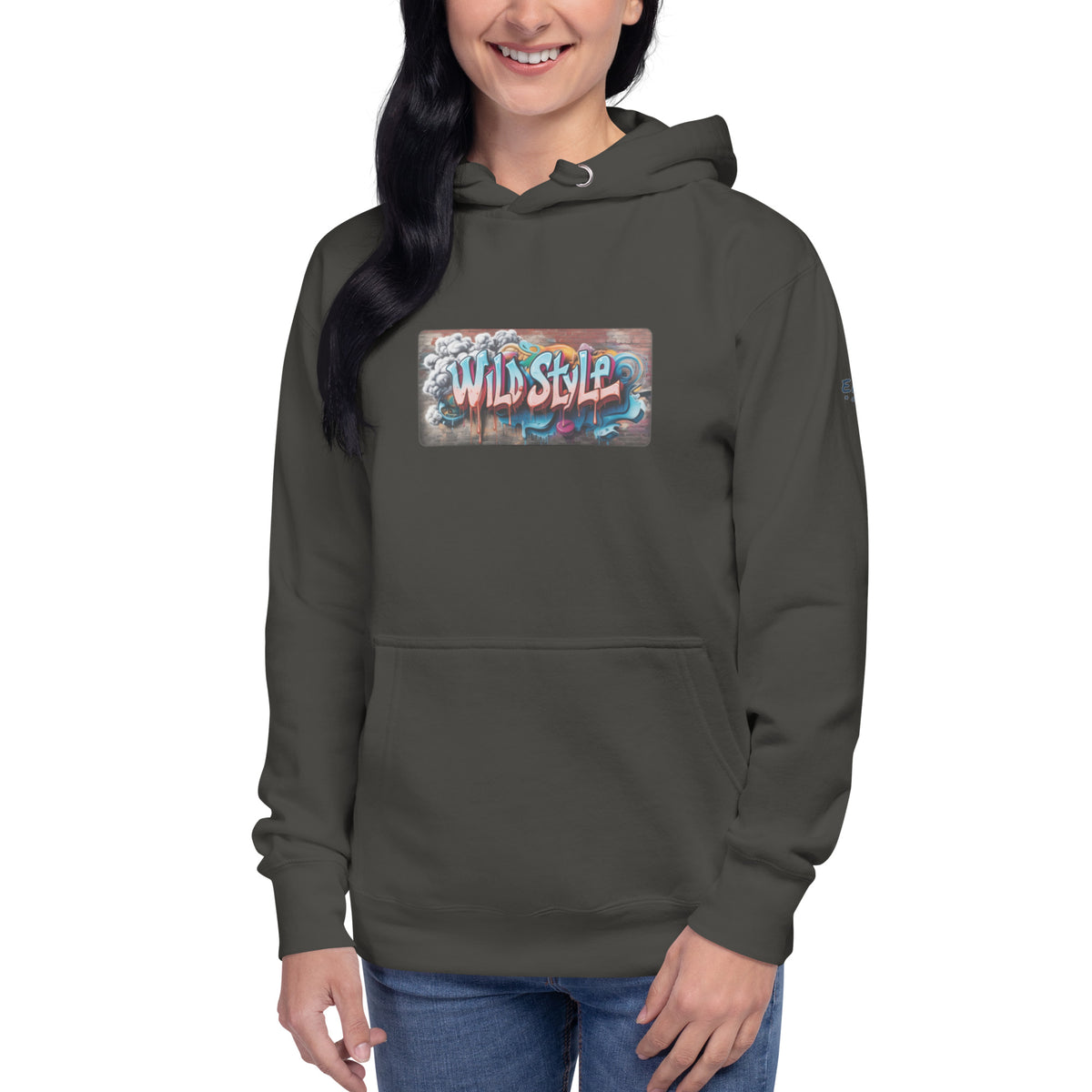 Hoodie – Style – Vintage Schwarz – Vorderansicht
