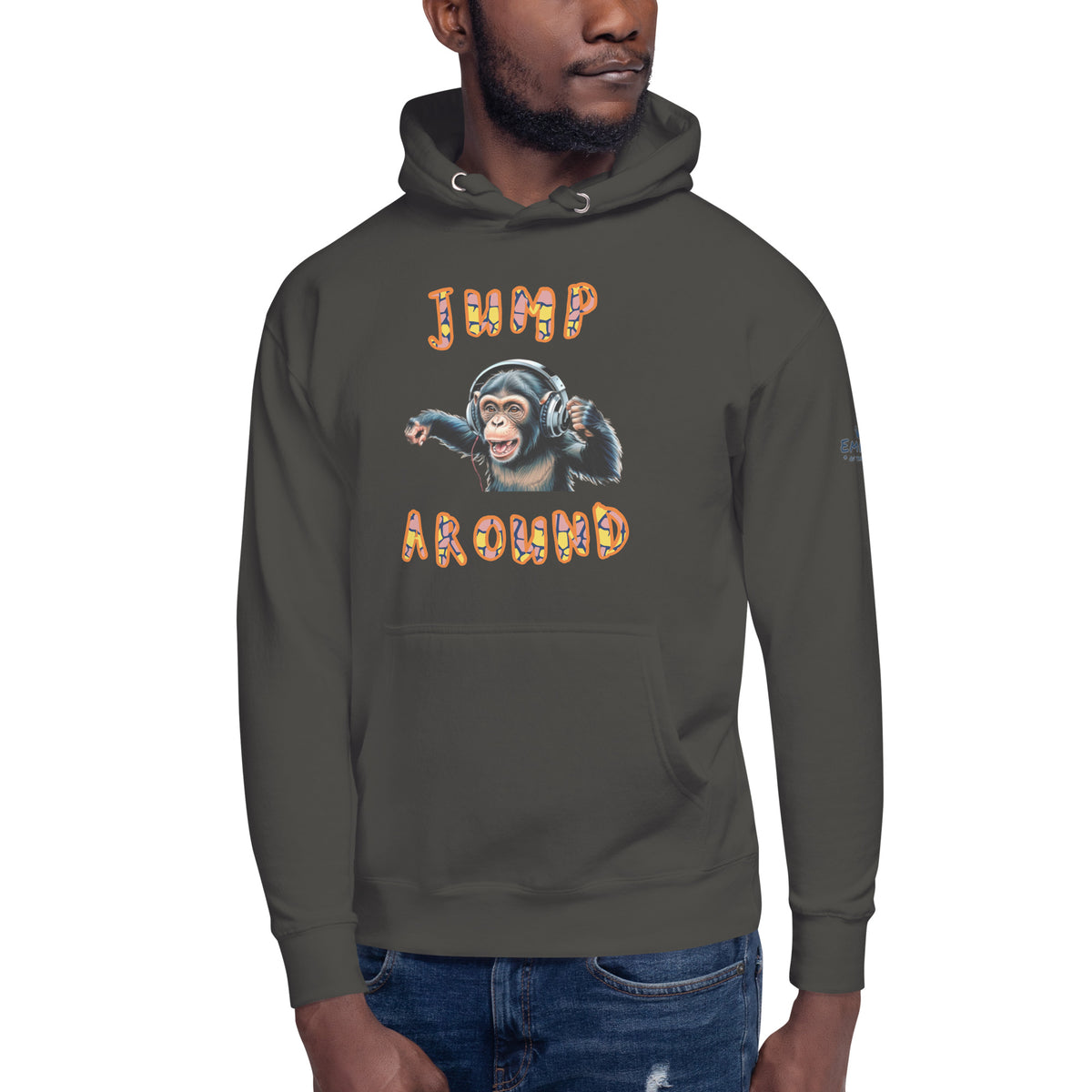 Hoodie – Monkey Music – noir vintage – vue de face