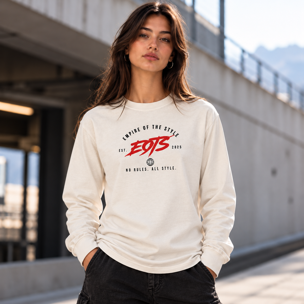 EOTS No Rules – Unisex-Langarmshirt Vintage White